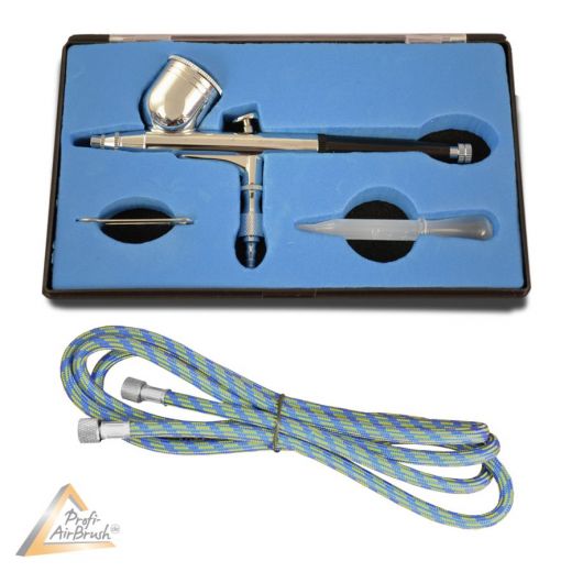 Airbrushpistole Profi-AirBrush Gravity Double-Action-Gun 130 D 0,3 mit Druckluftschlauch