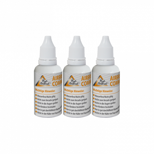 3-er Set Airbrush Farbe Weiß 30 ml