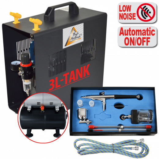 Profi-AirBrush Kompressor Universal II-C Set I mit Zubehörauswahl