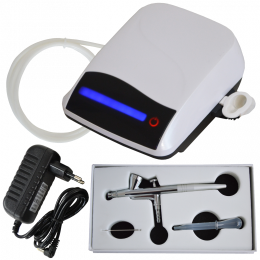 Profi-AirBrush Set Carry V-TC weiß - ideal für  Einsteiger! mit Zubehörauswahl