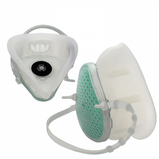 Mehrfach-Maske - klein FFP2/KN 95 aus Silikon mit austauschbarem 5-fach Filter, ohne Ventil und 10 Stck Ersatzfilter