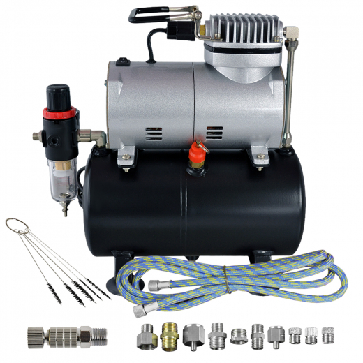 Profi-AirBrush Kompressor Set Universal BASIS mit Zubehörauswahl