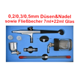 Profi-Airbrush Set Carry II Rosa - ideal für Einsteiger! mit Zubehörauswahl