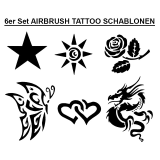 Airbrush Tattoo Schablonen 6er Set