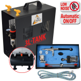 Profi-AirBrush Kompressor DUO-Power II-C Set I mit Zubehörauswahl