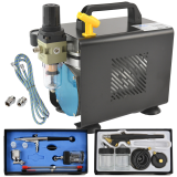 Profi-AirBrush Ultimate mit Airbrushpistole Double Action Gun 134s, Airbrushpistole Single Action Gun 138, Schlauch und Adapter