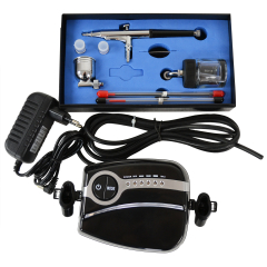 Profi-AirBrush Set Carry II Black - ideal für Einsteiger! mit Zubehörauswahl