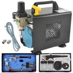 Profi-AirBrush Ultimate mit Airbrushpistole Double Action Gun 134s, Airbrushpistole Single Action Gun 138, Schlauch und Adapter